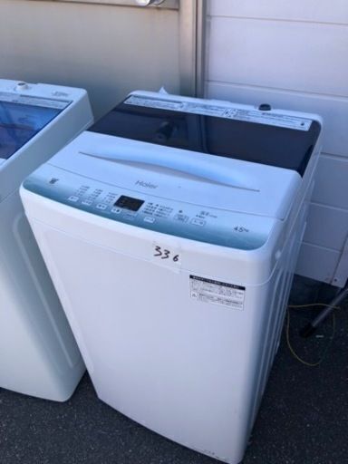 NO 336 福岡市内配送設置無料✨　高年式 22年4.5Kgハイアール洗濯機 JW-U45HK