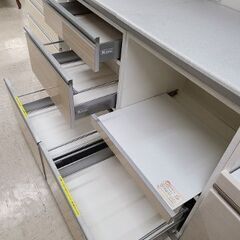 J7391　綾野製作所　システムキッチンボード　ホワイト　クリーニング済　【リユースのサカイ柏店】