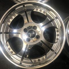 WORK ユーロライン 社外ホイール 17インチ 4本 7.5J4HPCD100+28 希少 深リム　(VHH436)