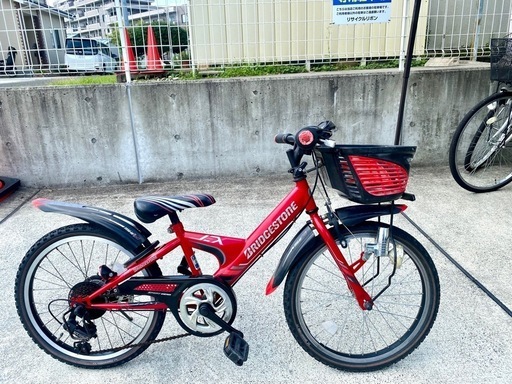 ブリジストン エクスプレスジュニア6段変速 20インチ レッド\u0026ブラック 子供 自転車 中古