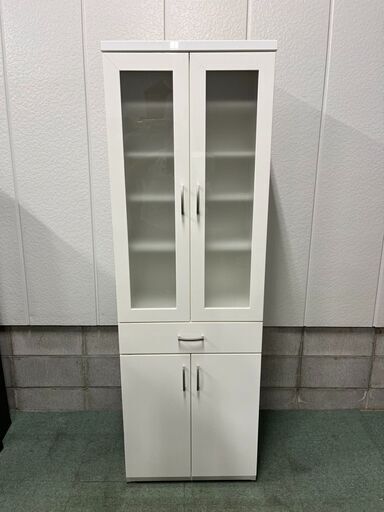 美品 NITORI ニトリ コパン 食器棚 収納棚 ホワイト 幅60cm×奥行40cm×高さ180cm