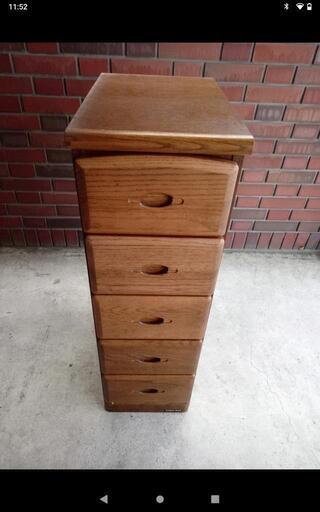 箪笥１　５段引出し　サイズ約29cm×45cm　高さ約93cm
