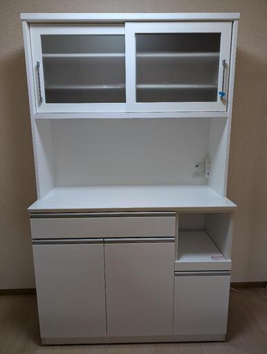 最終価格 ニトリ キッチンボード レジューム120-2TG-S WH/120-2TH-R WH\n