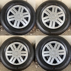 22年製 新車外し】145/80R12 ダイハツ純正タイヤホイールセット 4本