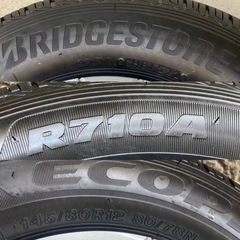 22年製 新車外し】145/80R12 ダイハツ純正タイヤホイールセット 4本