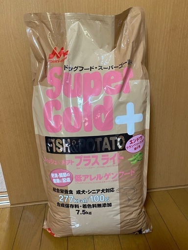未開封低アレルゲンドッグフード7.5kg 森乳スーパーゴールドプラス フィッシュ\u0026ポテト ライト
