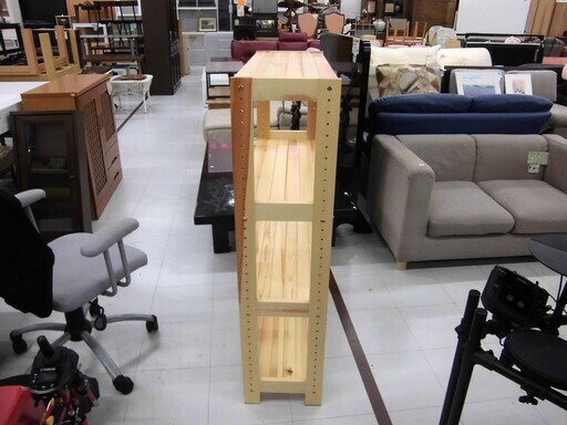 木製 オープンシェルフ 4段 幅83.5×奥行29×高さ118cm ナチュラル ウッドラック 収納棚 収納家具 苫小牧西店 - 棚、シェルフ