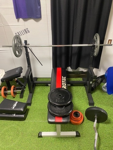 ベンチプレス台 バーベルセット 50kg 鳥取 引き取り限定 ホームジム ベンチプレスセット ベンチプレス台 バーベルセット 50kg 鳥取