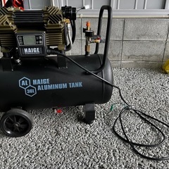 動作品 HAIGE ハイガー エアコンプレッサー 36L HG-DC991AL 説明書、各 