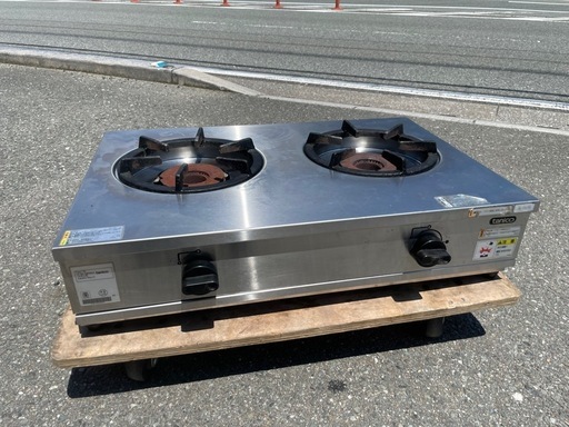 ■中古品 タニコー ガスコンロ LPガス TGU-75 2015年製 ２口コンロ プロパンガス 動作問題なし 卓上コンロ ■