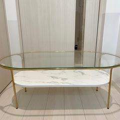 Francfranc レガート コーヒーテーブル L ゴールド×マーブル