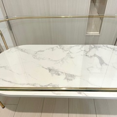 Francfranc レガート コーヒーテーブル L ゴールド×マーブル