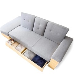 11/25限定値下げ 直接取引き可 ソファベッド 3人掛け 値下げ交渉可】3人掛けソファベッド(収納付き)