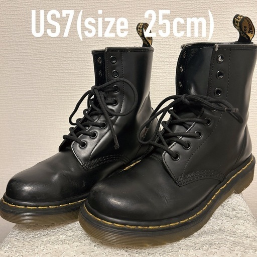 格安！！Dr.Martens 8ホール　レースアップブーツ　US7 BLK レザー
