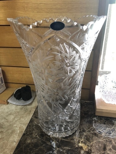 DRESDEN GERMANY ドレスデン クリスタル カット ガラス 花瓶 ガラス花瓶 ドレスデンクリスタルカットガラス DRESDEN GERMANY