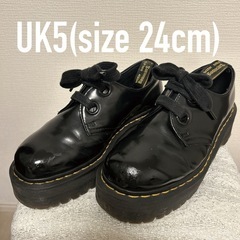 格安！！美品 Dr.Martens ドクターマーチン 厚底 ２ホール シューズ リボン