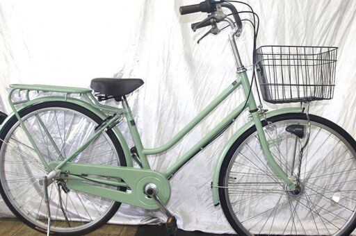 「中古」ファミリーサイクル/26インチ/LEDオートライト/3段変速/グリーン