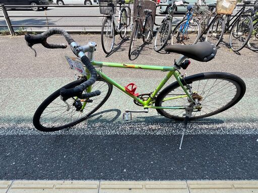 リサイクルショップどりーむ天保山店　No1302　自転車　ロードバイク　黄緑　ドリンクホルダー付き