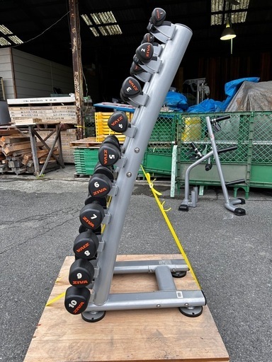 使い易くて好評！ZIVA ウレタンダンベル12kg～30kg＋ラックのセット 使い易くて好評！ZIVA ウレタンダンベル12kg～30kg＋ラックのセット
