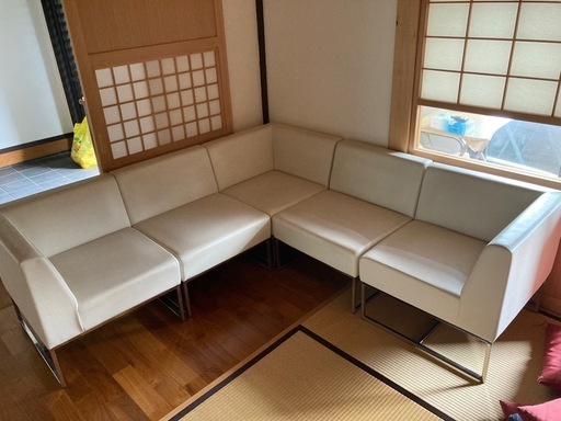 目立つ汚れ、傷無し最終値下げ本革調 ソファ
