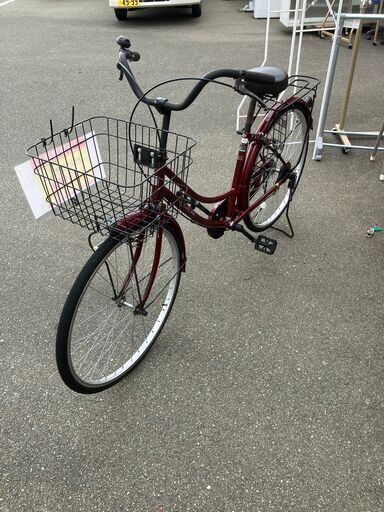 26インチ 自転車 赤色 レッドカラー ママチャリ シティサイクル No.808● ※現金、クレジット、スマホ決済対応※