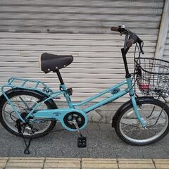 BRIGHT DAY[ブライトディ]20吋 ミニベロ(小径車) 外装6段/LEDオート/オーシャンブルー