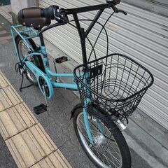 BRIGHT DAY[ブライトディ]20吋 ミニベロ(小径車) 外装6段/LEDオート/オーシャンブルー