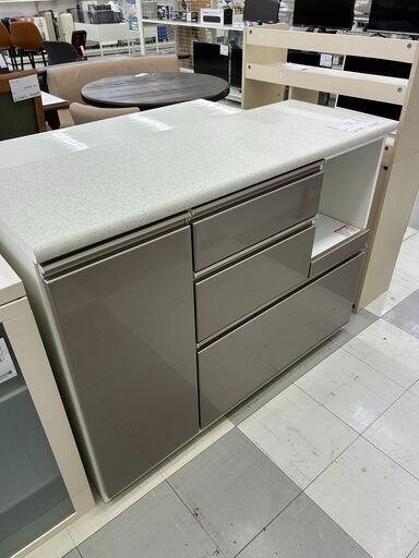 ★ジモティ割あり★  NITORI  レンジ台  ホワイト×ブラウン  H92×D45×W121 クリーニング済み TC850
