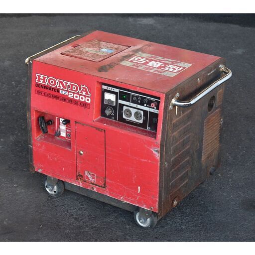 【8/9取引終了】≪zyt1563ジ≫ HONDA/ホンダ ガソリンエンジン発電機 EX2000 AC100V 50Hz DC12V 4サイクルOHV EG始動確認済/現状品 60722-12