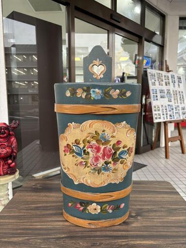 イタリア製 傘立て 花瓶 小物入れ 木製