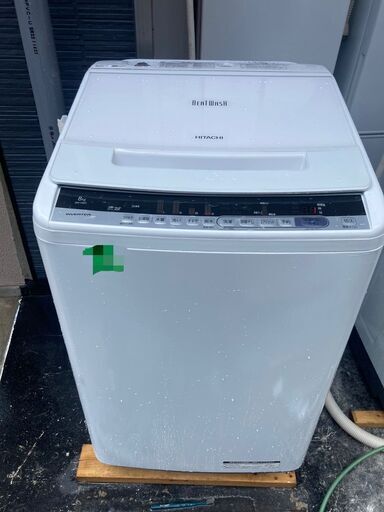 ☆中古￥12,800！HITACHI　8.0kg洗濯機　家電　BW-V80C型　2019年製　幅61㎝ｘ奥行61㎝ｘ高さ100㎝　【BH019】