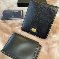 イタリア製dunhillダンヒルメンズ二つ折り財布＆カードケース...