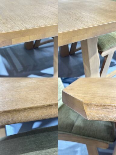 ☆ダイニングセット☆ 4人掛け W110cm ブラウン 座面低め グリーン 和  