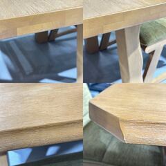 ★ダイニングセット★ ４人掛け W110cm ブラウン 座面低め グリーン 和モダン クッション ゆったり リビング