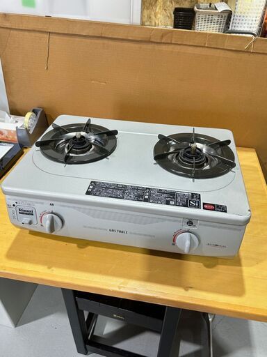 【Rinnai リンナイ】ガステーブル ２口ガスコンロ RTS-336-2FTS 2022年 シルバー LPガス グリル無し 右強火 フッ素コート