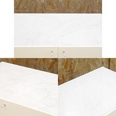 (Y)北大前! 札幌 引取 cassina/カッシーナ フラットキャビネット ホワイト 3段ドロアー+2ドア+3段ドロアー 256FLAT 収納 チェスト 大理石