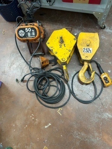 50kg電動ウィンチ　クレーンフック2.52t 2t