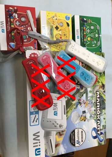 WII U ホリ製ルイージ+ピカチュウ+マリオのコントローラー　ケーブル各種のセット