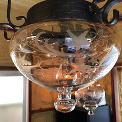 🔥🔥送料無料・設置無料有り🔥🔥イタリー製ガラス 4灯 シャンデリア ダウンライト アイアンフレーム アンティーク調