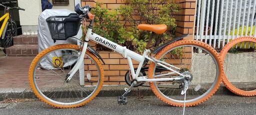 スペアタイヤ付き自転車26インチ