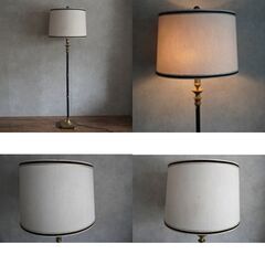 真鍮 ヴィンテージ フロア ライト シェード 幅約49cm 高さ158cm ナイト 