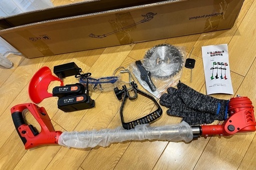 ★新品★ 草刈機 芝刈り機 コードレス 4in1 4種類の刃つき 21V2個付き
