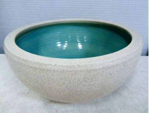 陶器 睡蓮鉢　水鉢　メダカ鉢　金魚鉢 ハス鉢 茶碗蓮鉢 ビオトープ スイレン鉢おしゃれ　庭　モダン　水あふれ防止小穴有　信楽焼かも