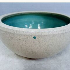 陶器 睡蓮鉢　水鉢　メダカ鉢　金魚鉢 ハス鉢 茶碗蓮鉢 ビオトープ スイレン鉢おしゃれ　庭　モダン　水あふれ防止小穴有　信楽焼かも