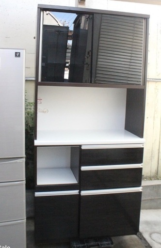 松田家具 キッチンボード、食器棚、幅90cm Used/キレイ