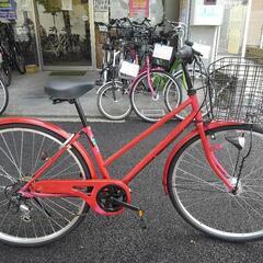 中古自転車3185 前後タイヤ新品！ 27インチ 6段ギヤ LEDオート