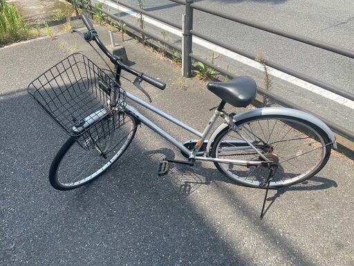 自転車　No.1307　シルバー　affiche　26インチ　シティサイクル　【リサイクルショップどりーむ天保山店】