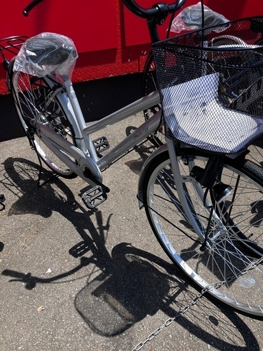 21TECHNOLOGY26インチ自転車新品未使用ママチャリ鍵付きシルバーNo.934 ※現金、クレジット、スマホ決済対応※