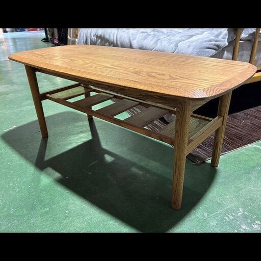 札幌限定配送/お引き取り可◆家具◆MOMO NATURAL/モモナチュラル◆FD LOW TABLE S◆昇降式テーブル◆オーク無垢材◆W95 D45 H40-60