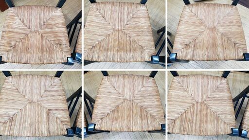 h5 ラッシ編み椅子 イタリア製 ラダーバッグ ダイニングチェア 6脚セット